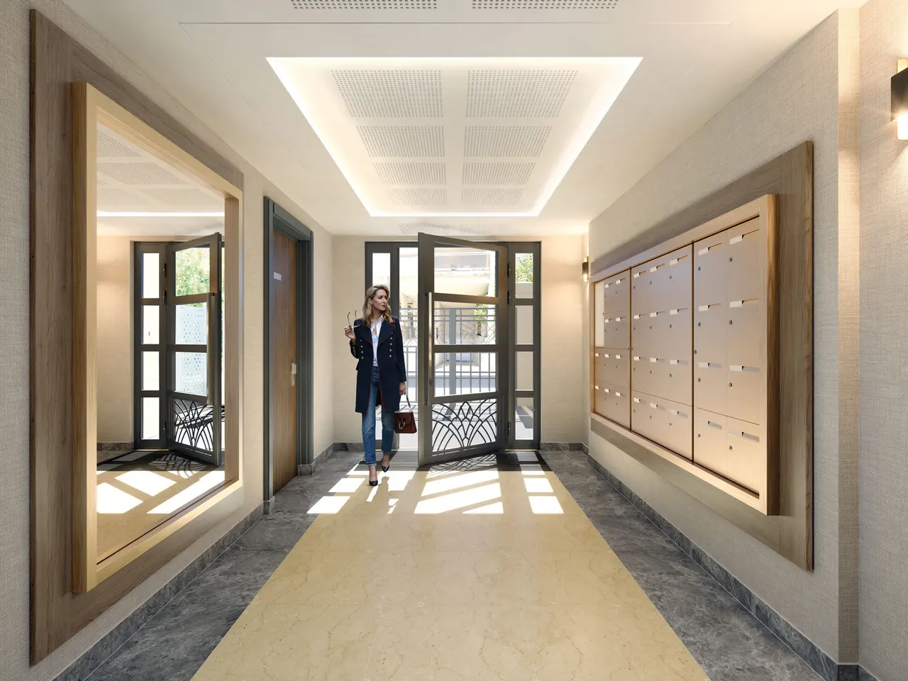 رسم توضيحي ثلاثي الأبعاد — بهو المدخل — Villa Véronica, Clamart