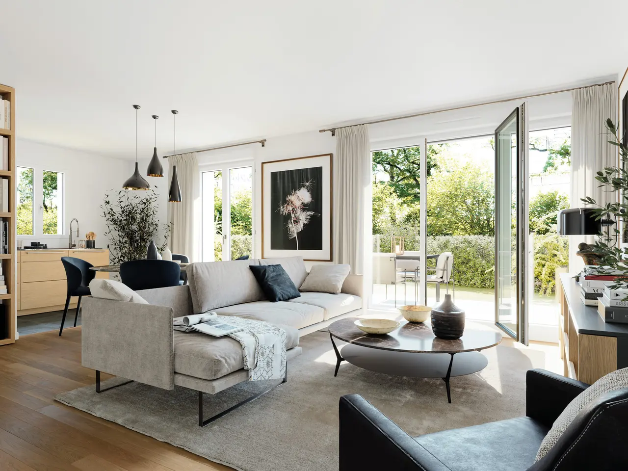 رسم توضيحي ثلاثي الأبعاد — غرفة المعيشة — Villa Véronica, Clamart