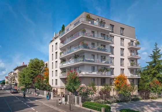 Perspective 3D — Façade d’angle — Villa Olympia, Annemasse