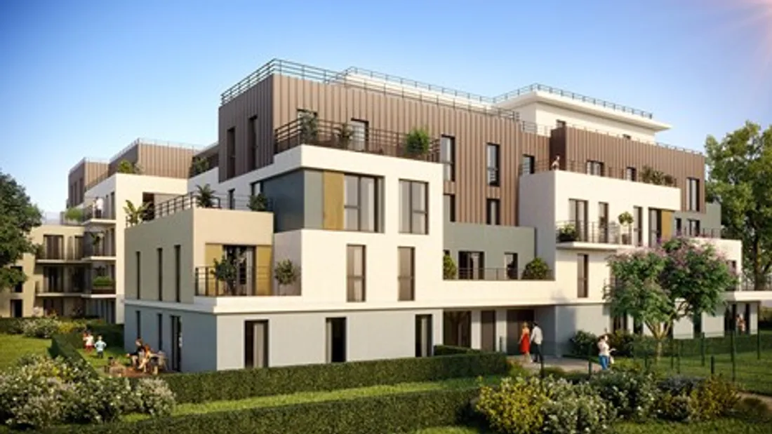 Perspective 3D du programme Cadence à Verneuil-sur-Seine, promu par le Groupe Gambetta